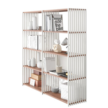 Massivholz Regal Faltregal Nussbaum Weiß